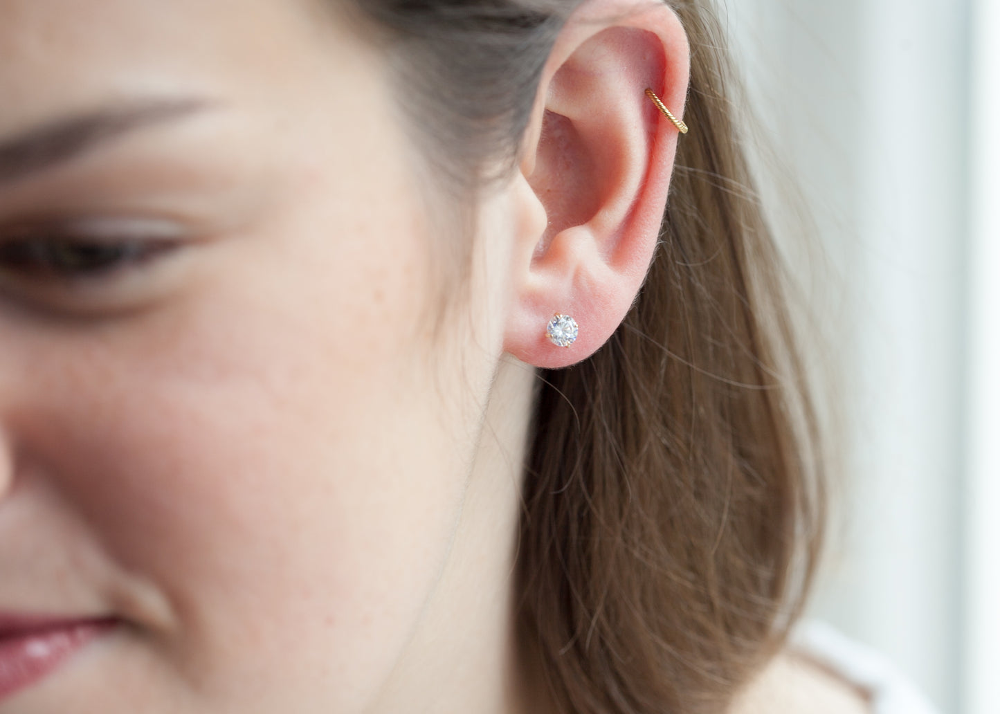 Ohrstecker mit Zirkonia - 18K Vergoldet