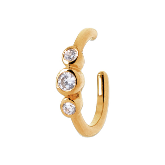 Ohr Manschette Ohrring mit Zirkonia 16K Vergoldet