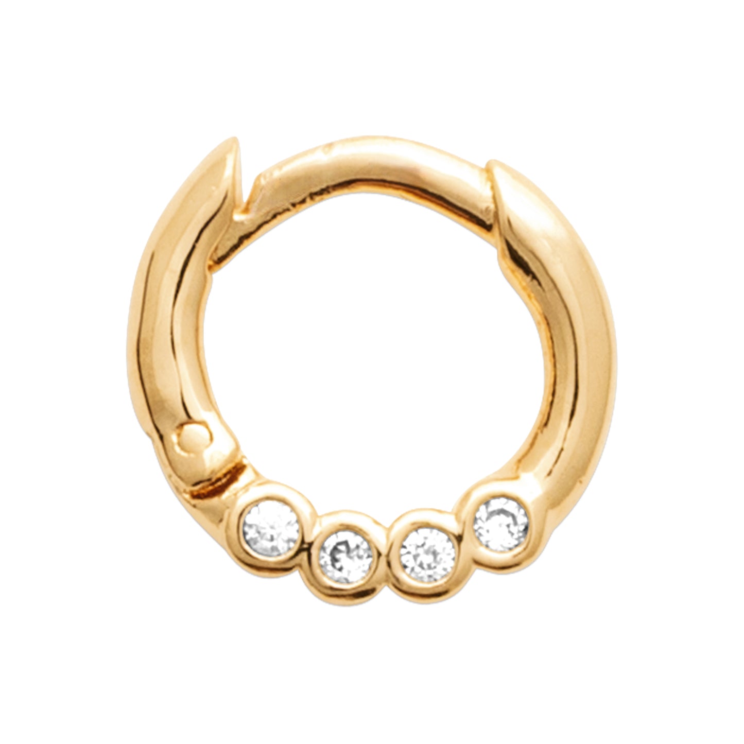 Piercing-Ring vergoldet 18 Karat (3 Mikron) – Mini-Creole mit Zirkonia