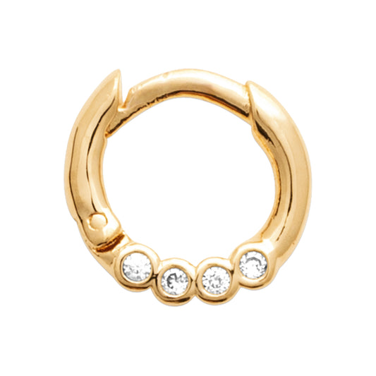 Piercing-Ring vergoldet 18 Karat (3 Mikron) – Mini-Creole mit Zirkonia
