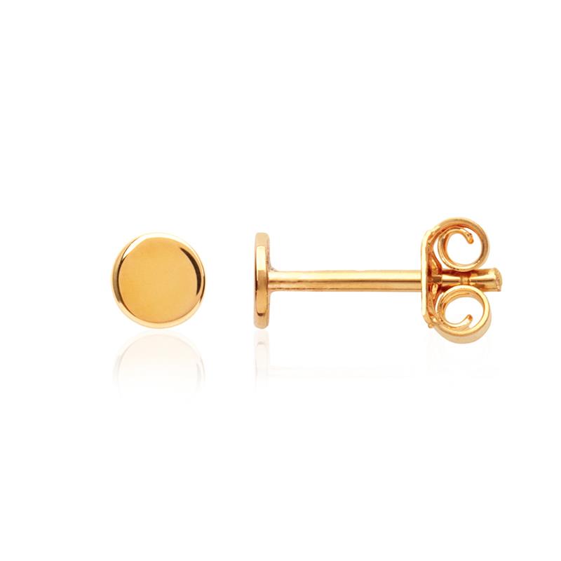 Ohrstecker Mini Plättchen Vergoldet - Ohrringe Rund für Damen
