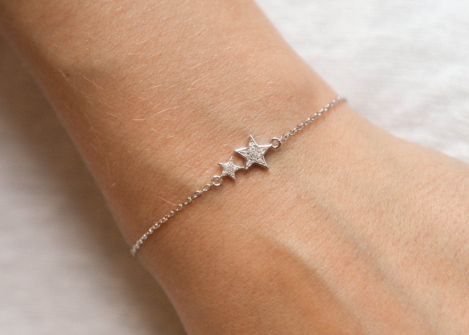 Sternenarmband mit Strass aus 925er Silber