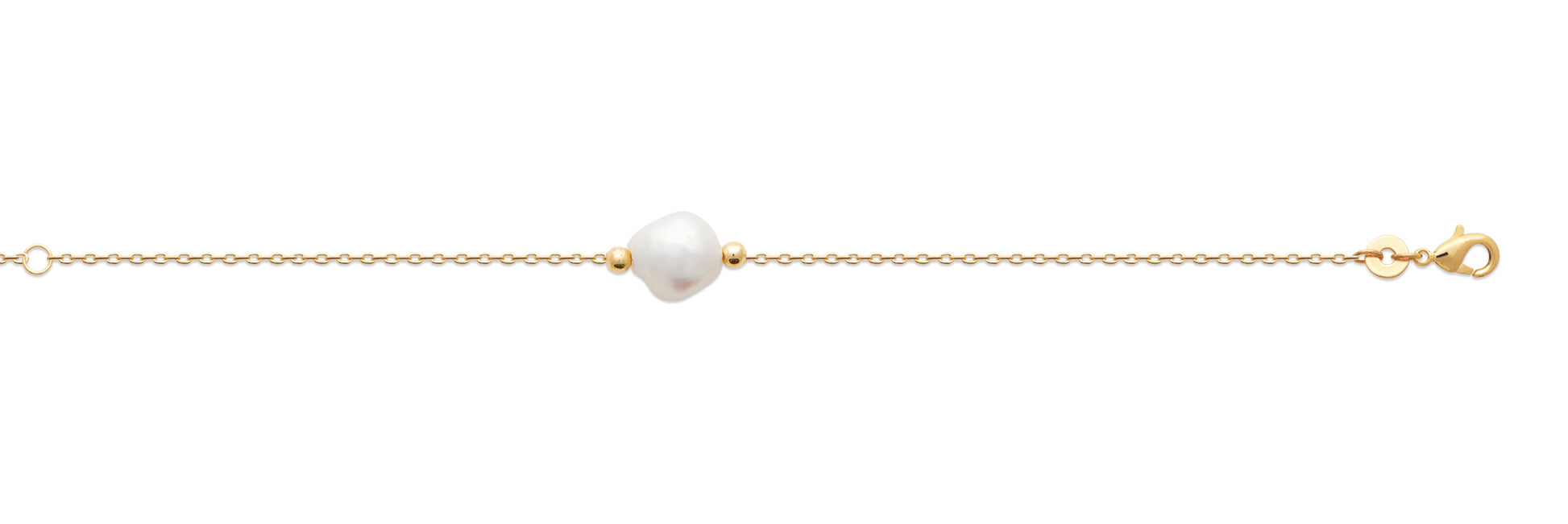 Armband mit Süßwasser-Zuchtperle vergoldet - Armband mit weißer Perle
