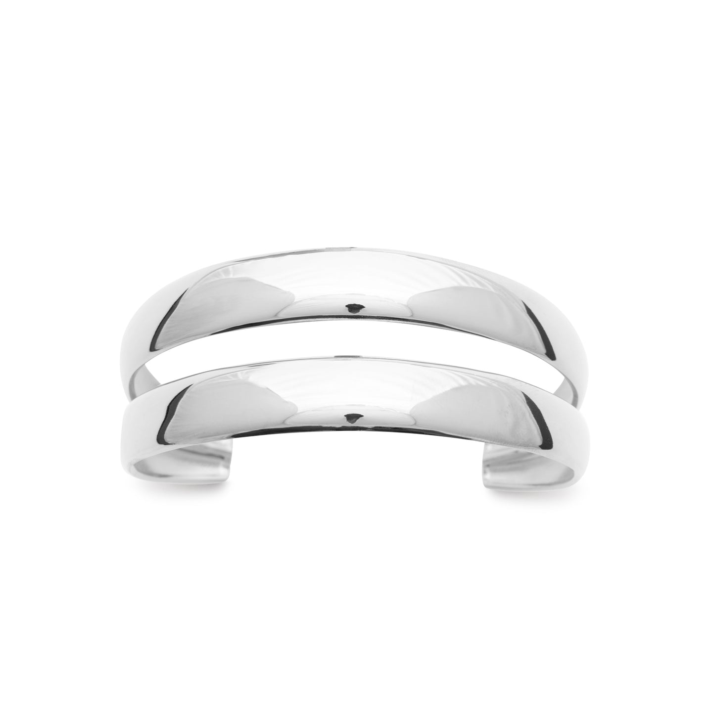 Armreif aus Edelstahl – silberfarben – Doppelreif, wasserfest & hypoallergen