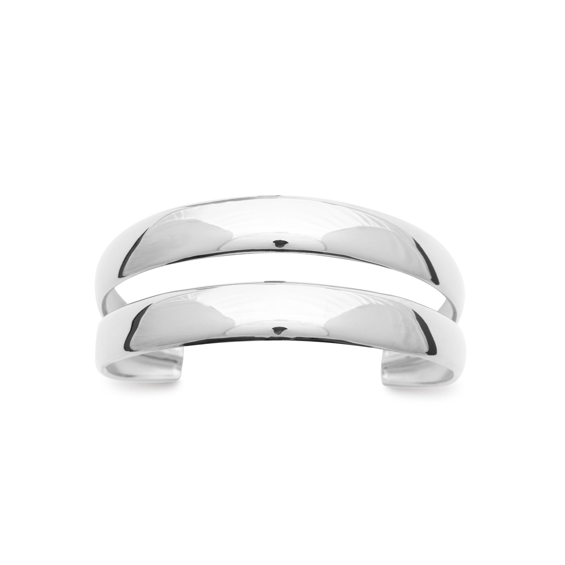 Armreif aus Edelstahl – silberfarben – Doppelreif, wasserfest & hypoallergen