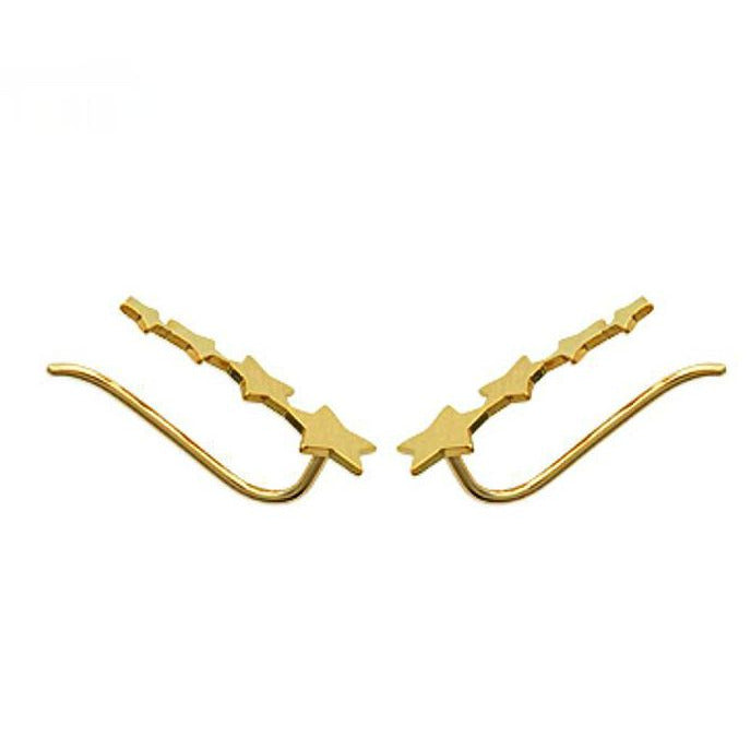 Ohrklemme mit 4 Sternen vergoldet für Damen