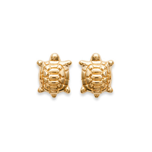 Ohrringe Stecker Schildkröte - 16K Vergoldet