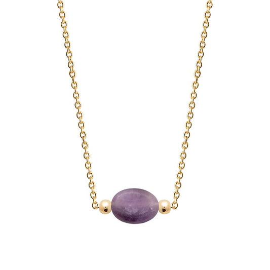 Kette mit Amethyst violett 16K vergoldet