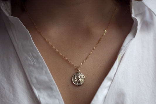 Kette mit Anhänger Christophorus Vergoldet