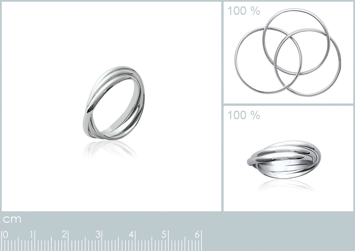 Dreifach gekreuzter Ring aus Silber – Klassische Eleganz & Symbolik