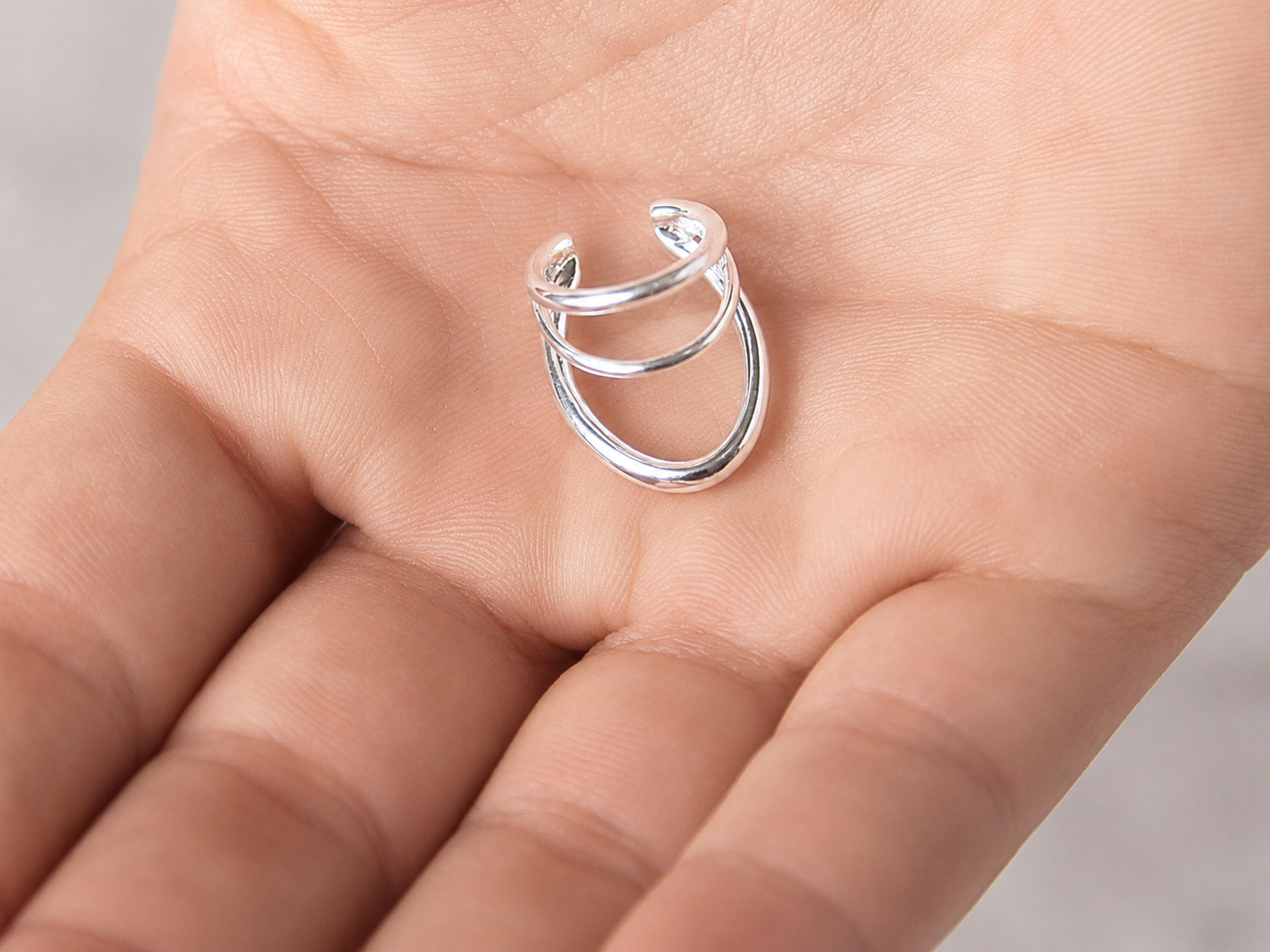 Mehrreihiger Ear Cuff aus echtem 925 Silber