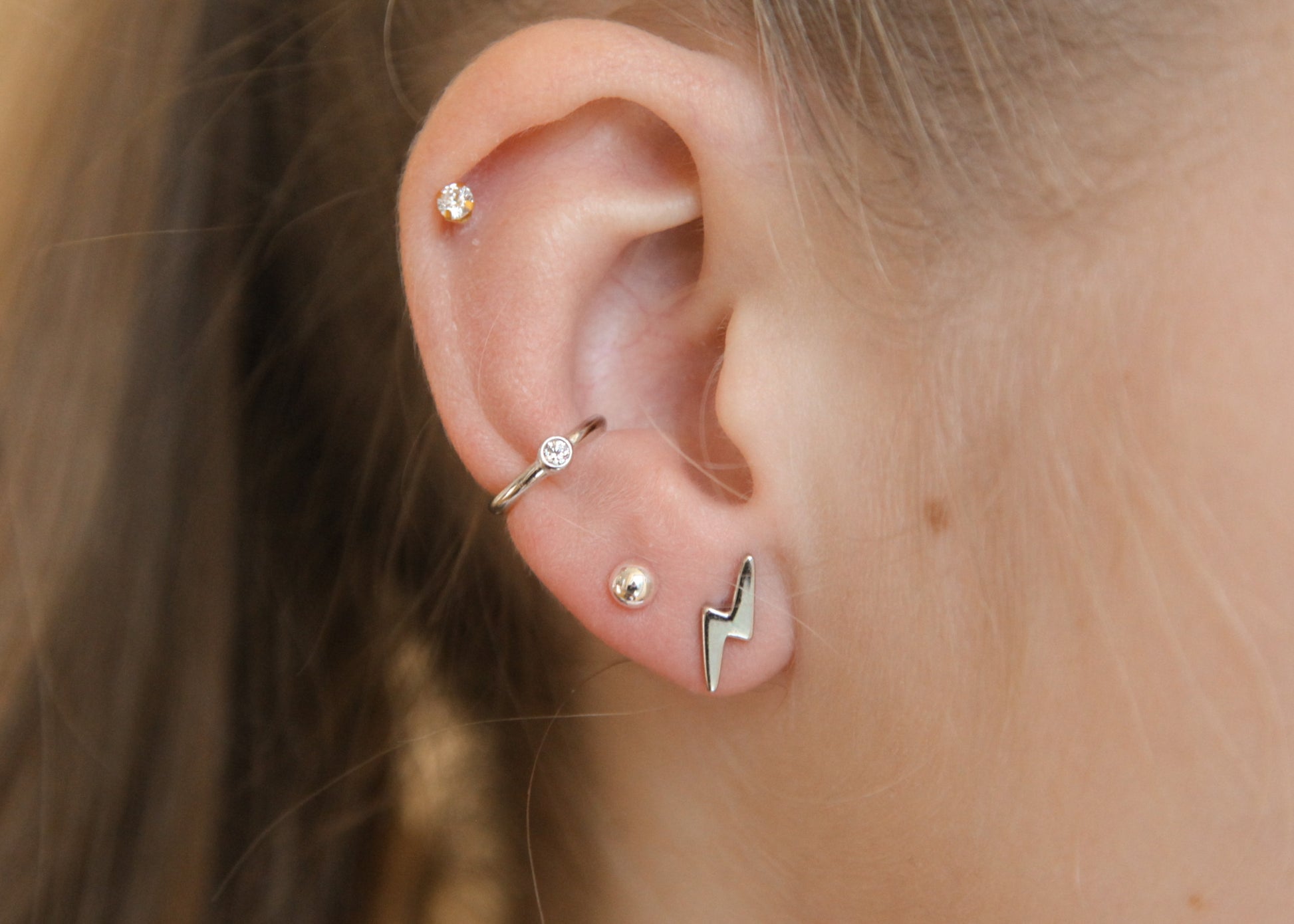 Ear Cuff aus 925er Silber mit Zirkonia – Ohrklemme ohne Piercing