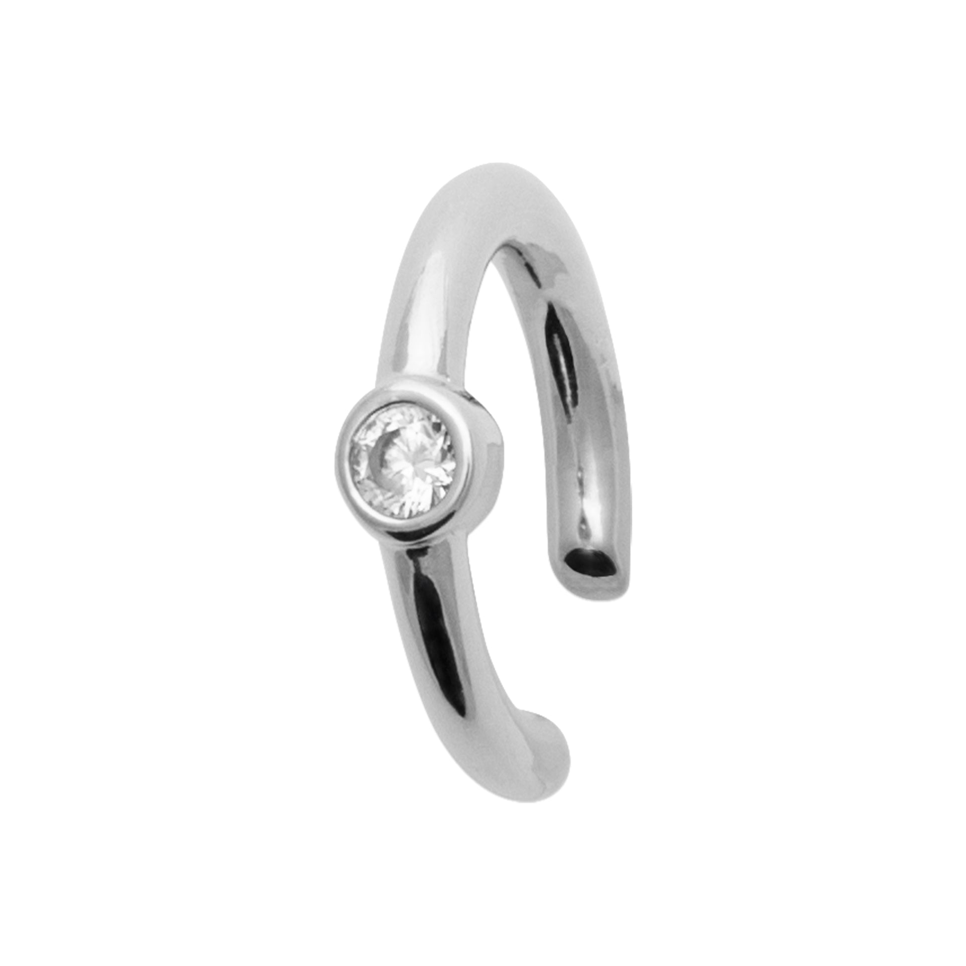 Ear Cuff aus 925er Silber mit Zirkonia – Ohrklemme ohne Piercing
