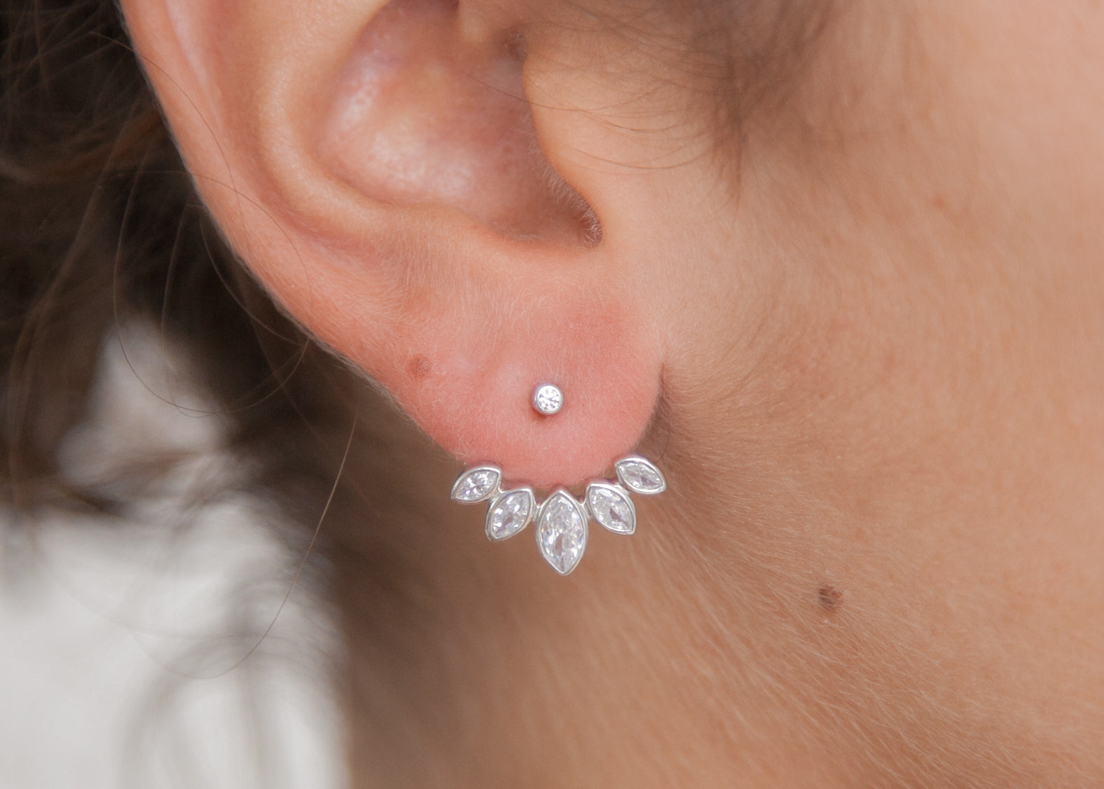 Ear Jacket Ohrringe mit Zirkonia aus Silber