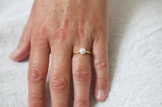 Ring Perle Gold 16Karat vergoldet