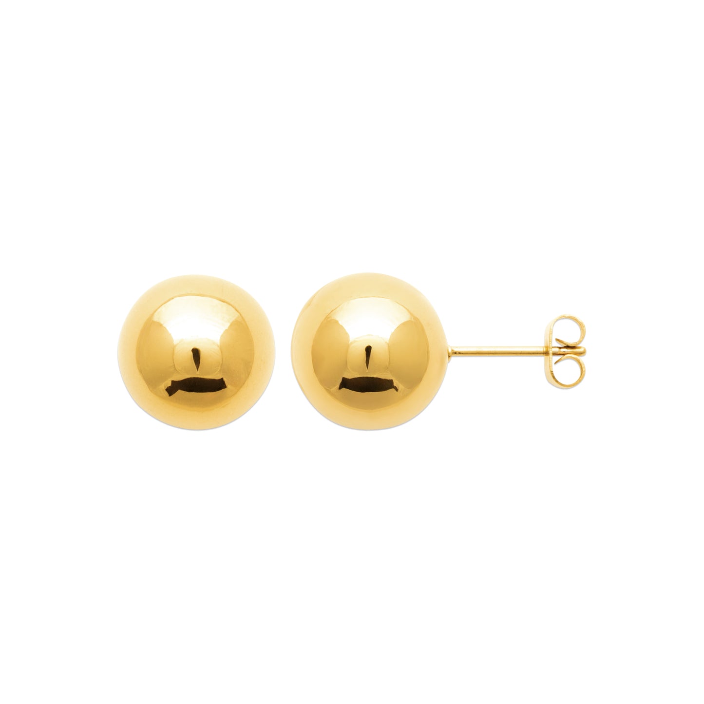 Goldene Kugel-Ohrstecker aus Edelstahl 12 mm