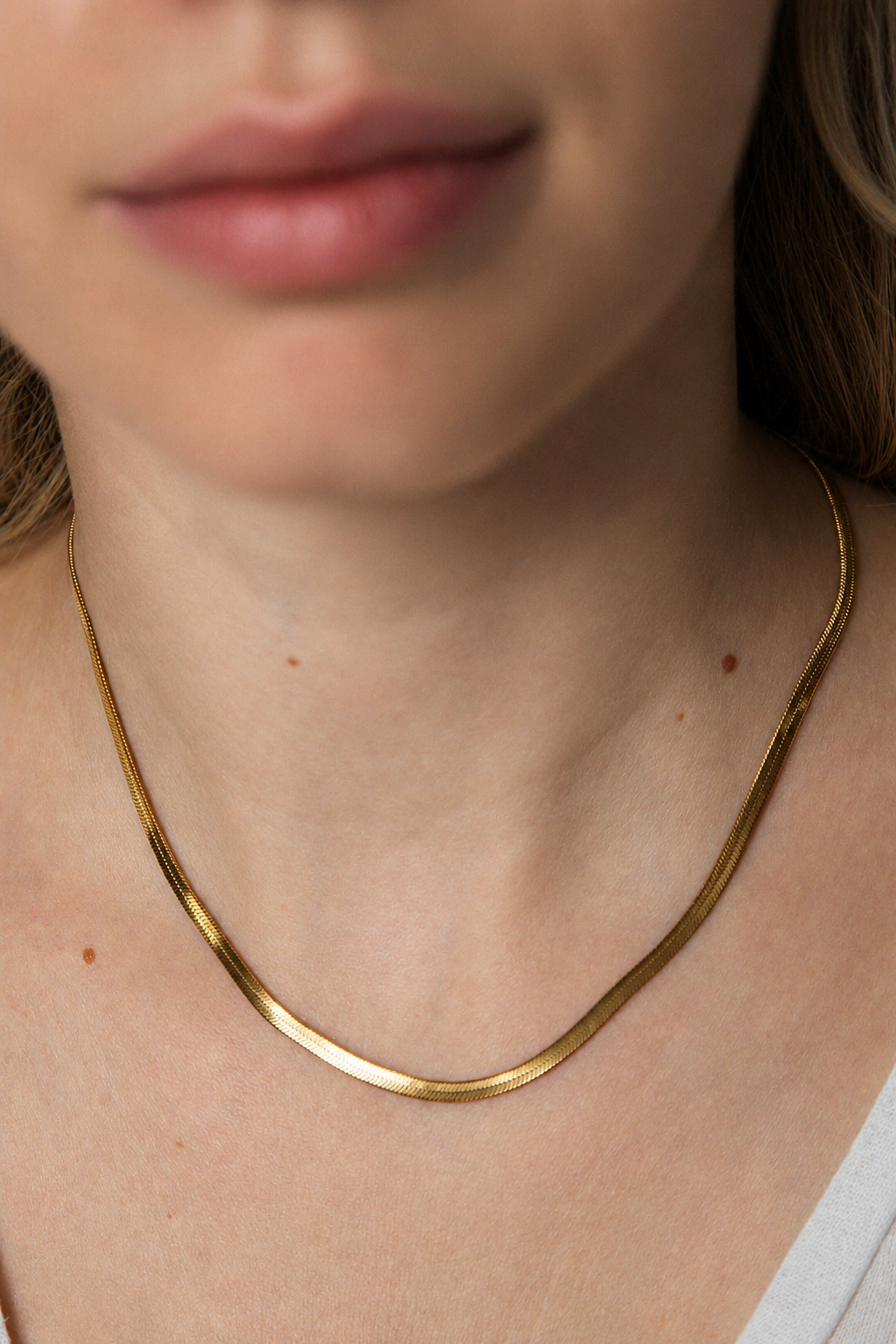 Halskette Spiegelkette 3 mm aus goldenem Edelstahl