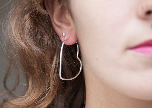 Herz-Creolen Ohrringe aus Silber - Kreolen für Damen