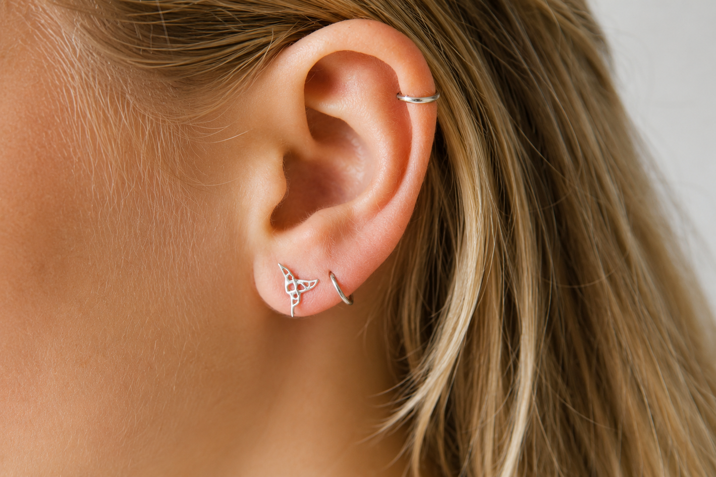 Eleganten Kolibri Ohrstecker aus Silber - Kolibri Ohrringe im Origami-Stil
