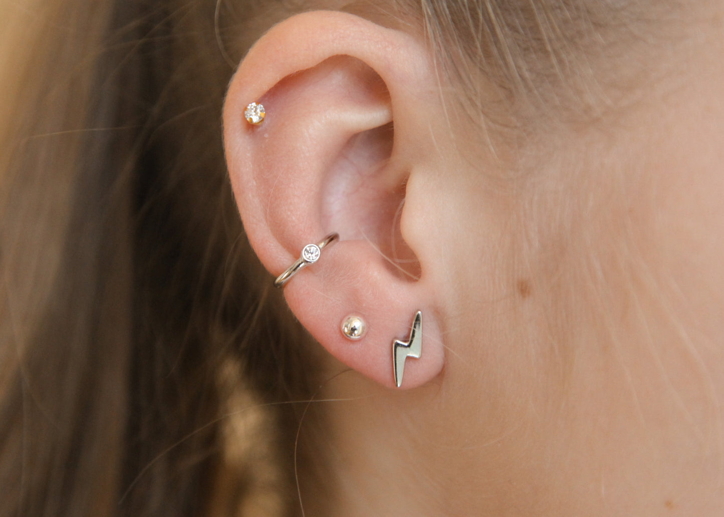 Mini Blitz Ohrringe aus 925 Silber – zarte Ohrstecker für den Alltag