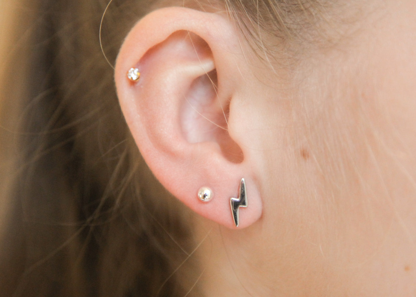 Mini Blitz Ohrringe aus 925 Silber – zarte Ohrstecker für den Alltag