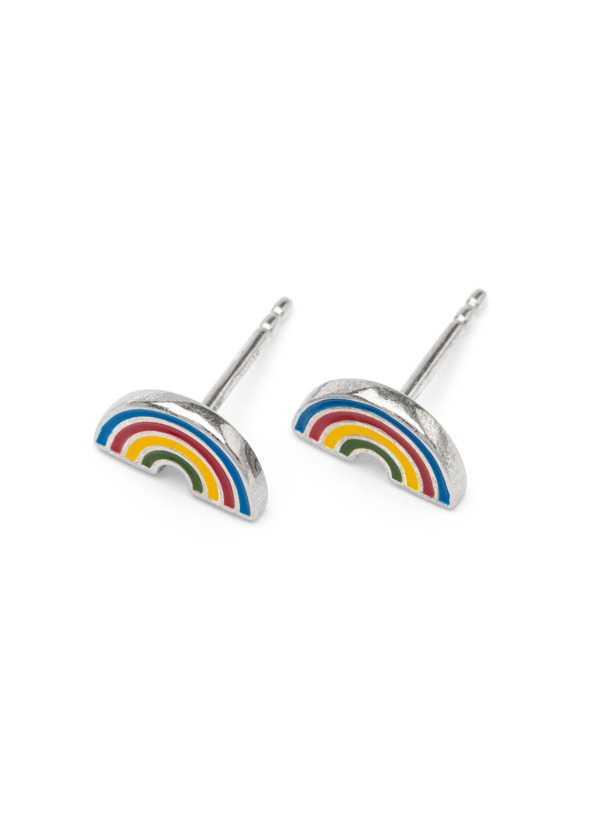 Ohrstecker mit Regenbogen aus Silber - Ohrringe für Kinder