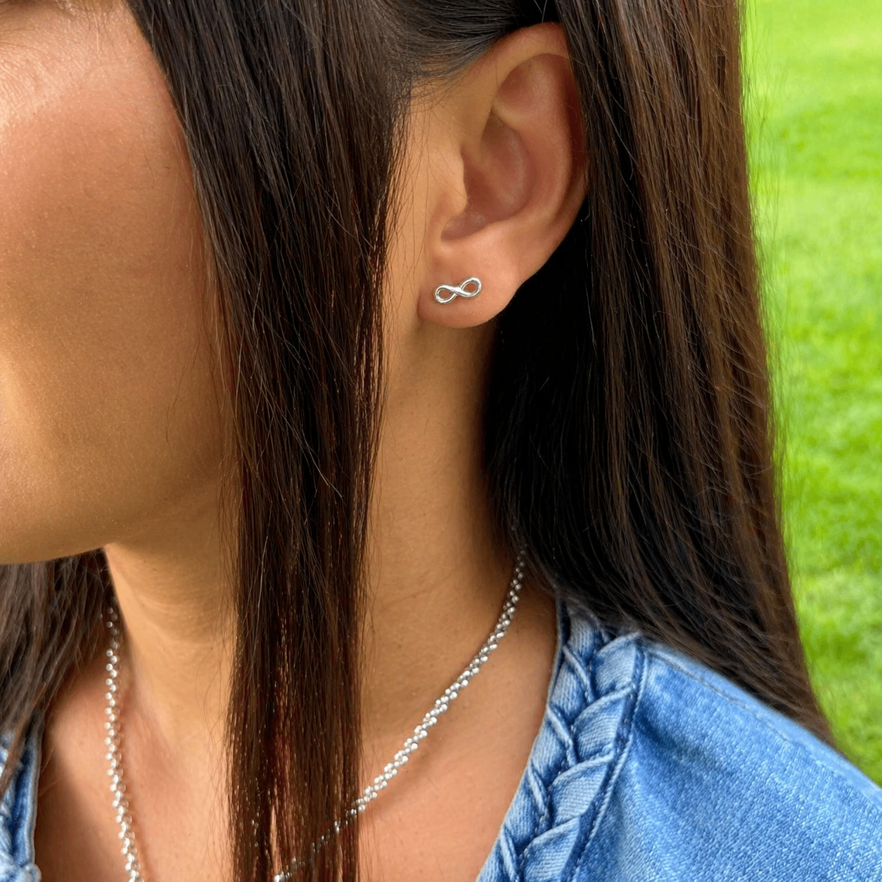 Ohrringe Ohrstecker Infinity Symbol Unendlichkeit Silber