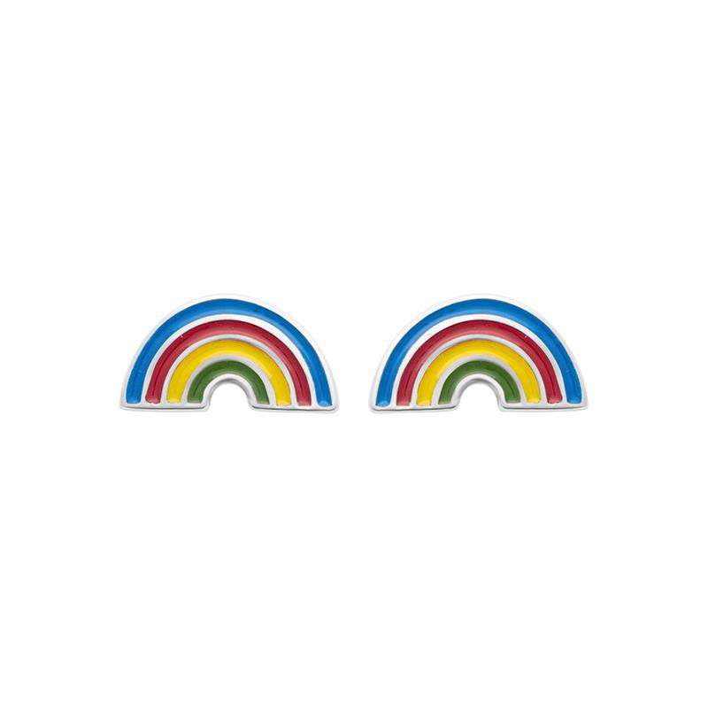 Ohrstecker mit Regenbogen aus Silber - Ohrringe für Kinder