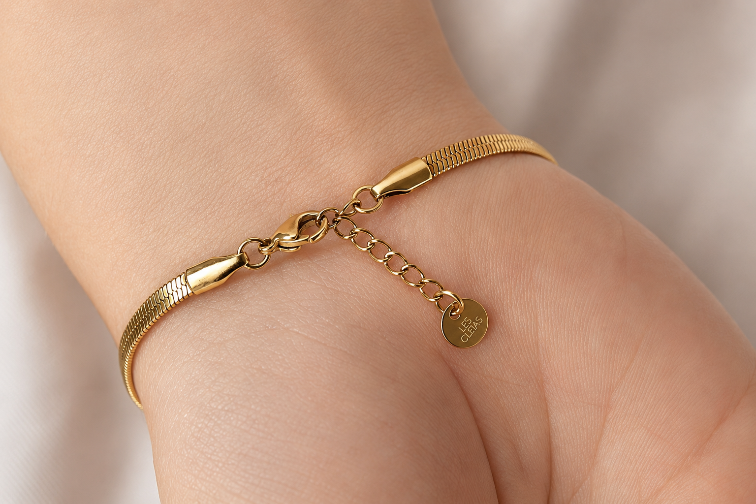 Spiegelarmband aus goldenem Edelstahl