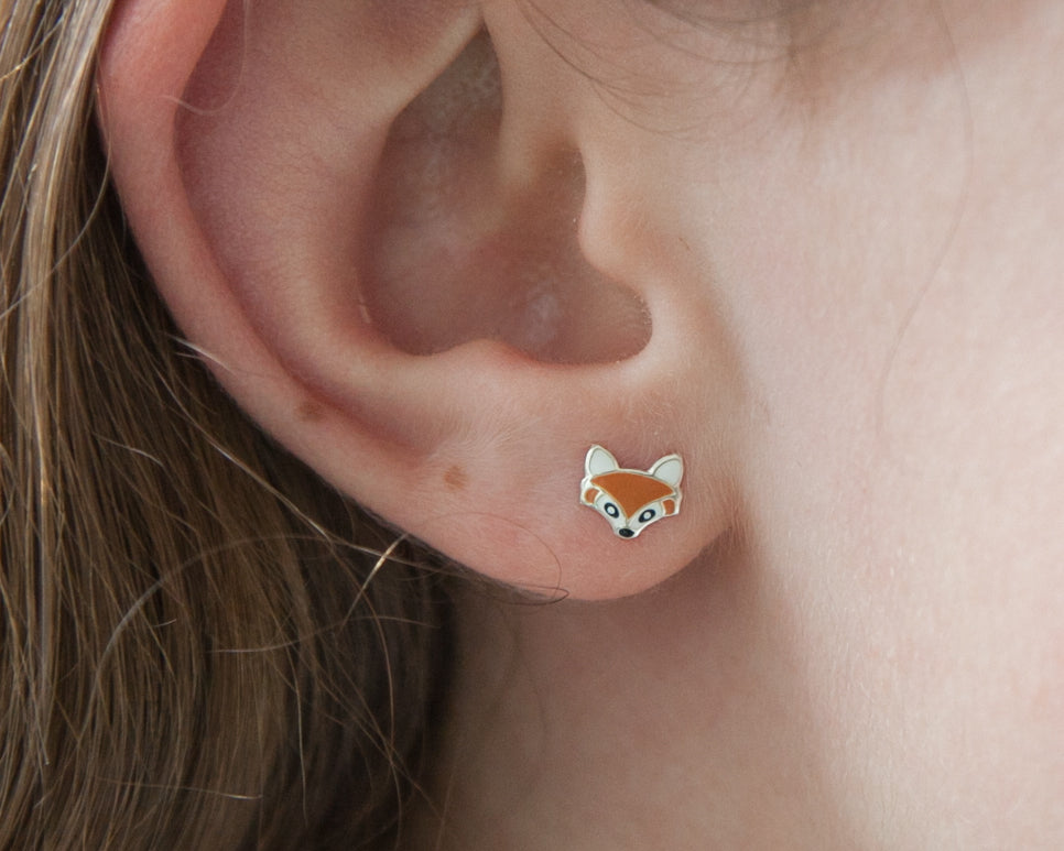 Silber Ohrringe Kinder – Fuchs Ohrstecker aus 925 Silber