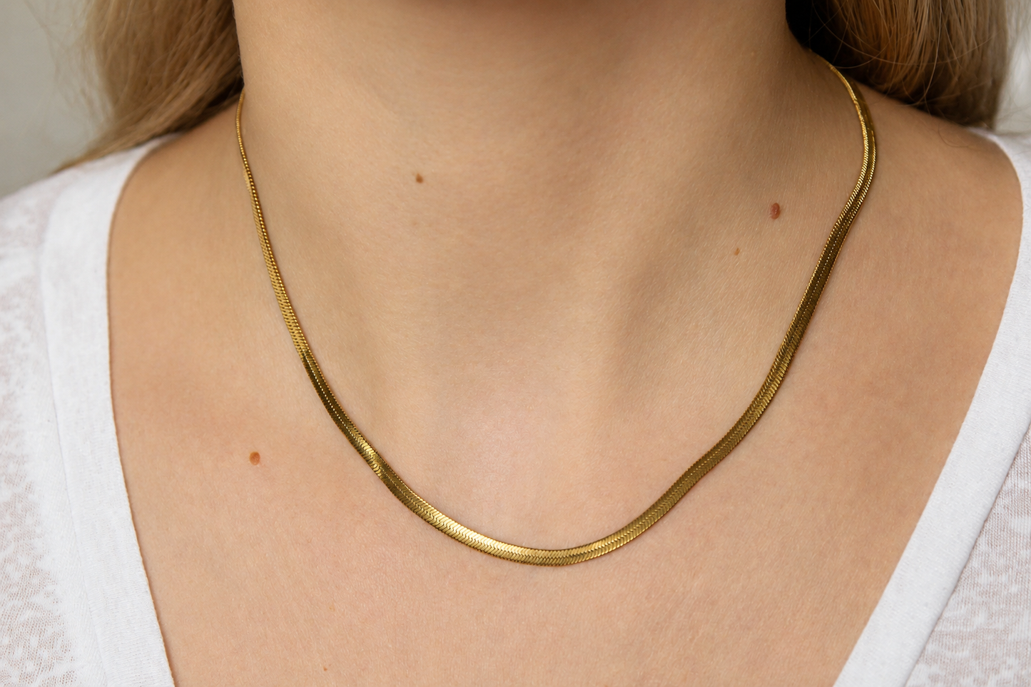 Halskette Spiegelkette 3 mm aus goldenem Edelstahl