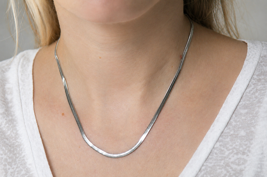 Halskette Spiegelkette 3 mm aus silberfarbenem Edelstahl
