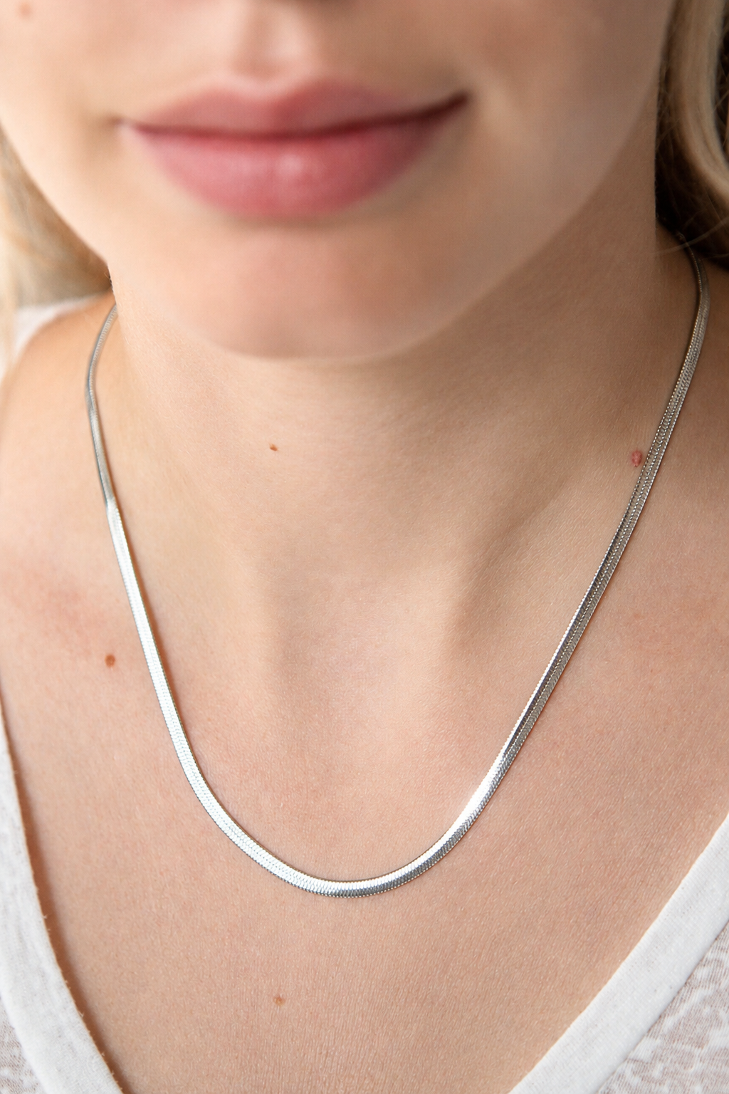 Halskette Spiegelkette 3 mm aus silberfarbenem Edelstahl