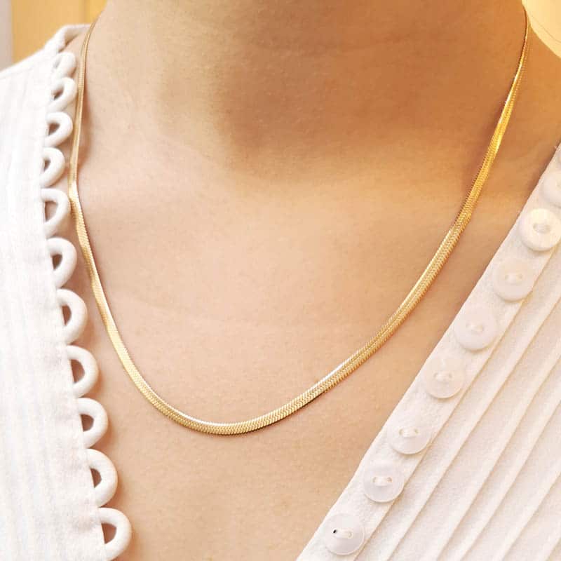 Halskette Spiegelkette 3 mm aus goldenem Edelstahl