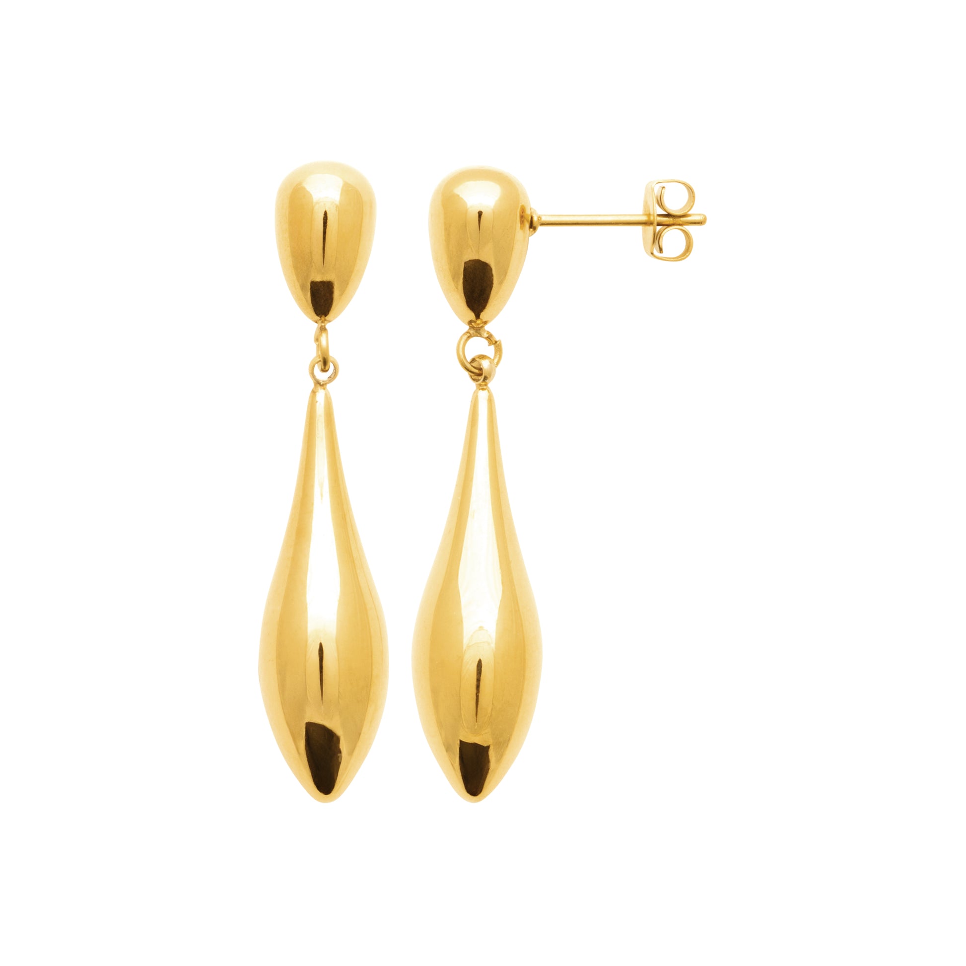 Goldene Tropfen-Ohrringe aus Edelstahl
