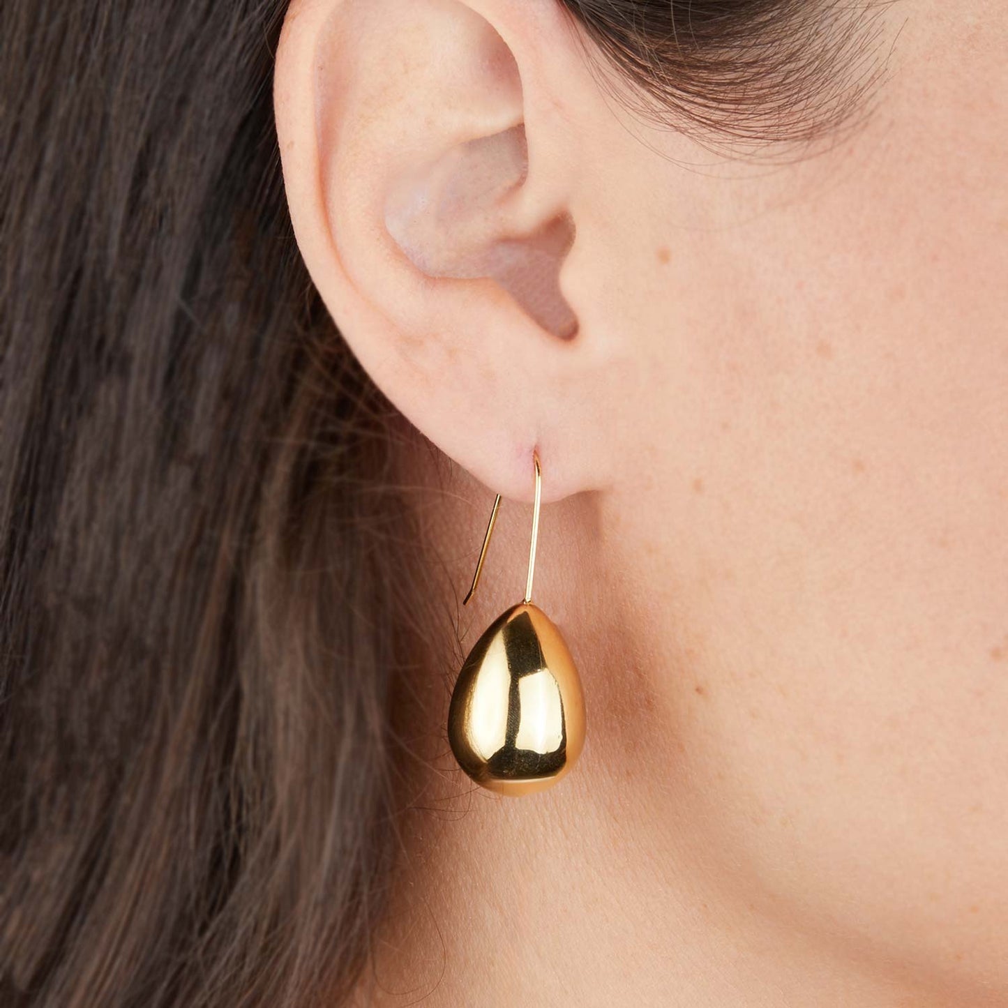 Tropfen-Ohrringe in goldfarbenem Edelstahl – Glänzende, wasserfeste Ohrringe