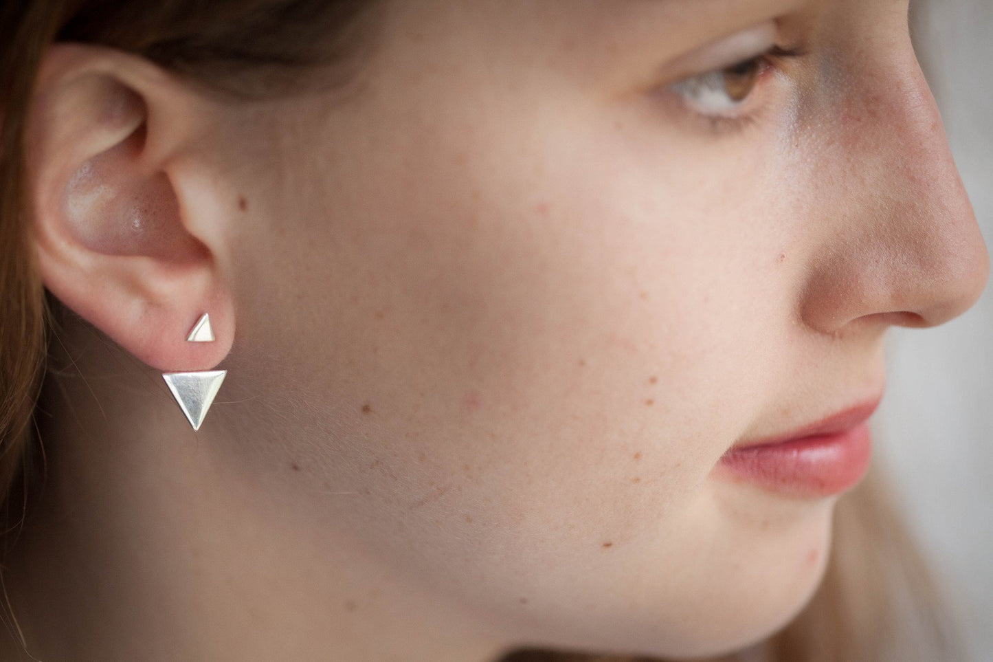 Dreieck Sterlingsilber Ohrringe - Ear Jacket