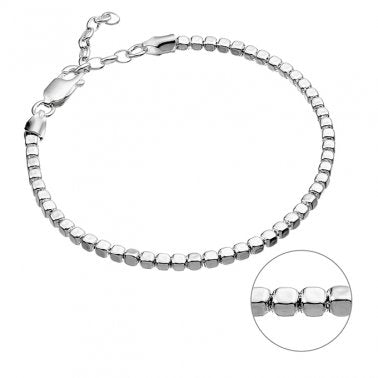 Armband 925er Silber mit eckigen Perlen