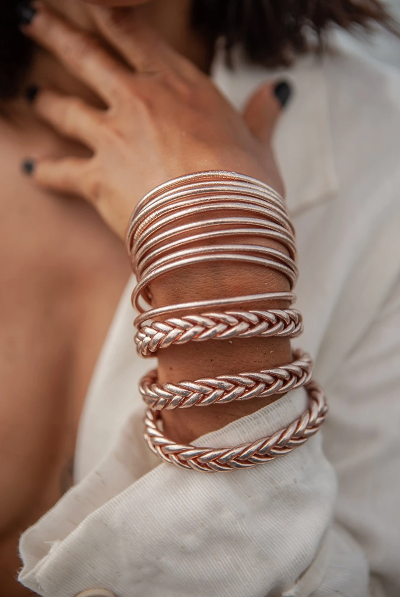 Buddhistisches Armband rosé