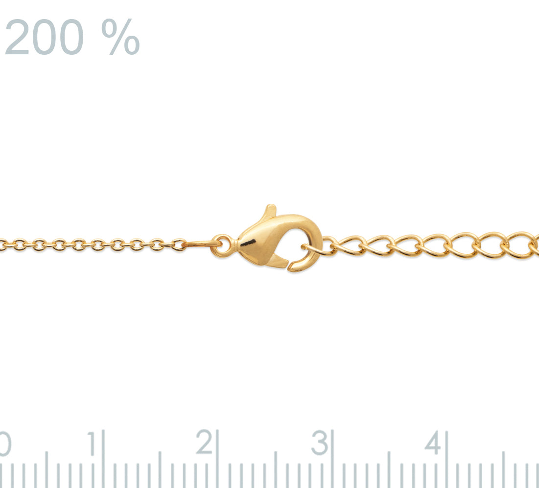 Armband mit einem Rosenquarz-Änhänger - 18K vergoldet