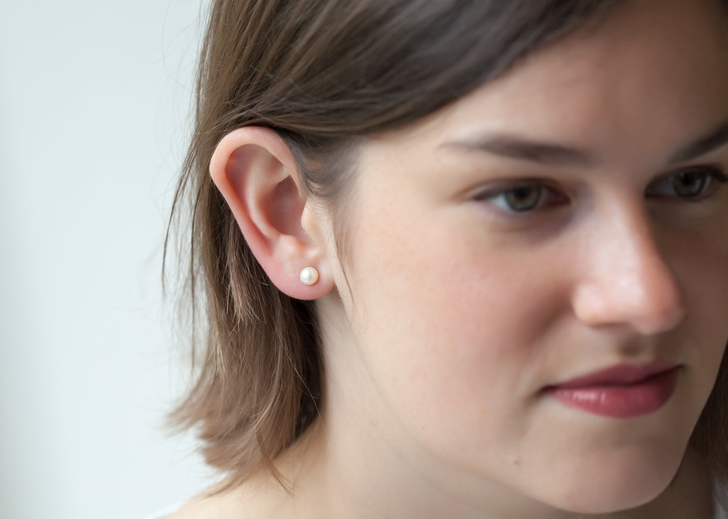 Klassischer Perlen Ohrstecker aus Silber - Perlen Ohrringe für Damen