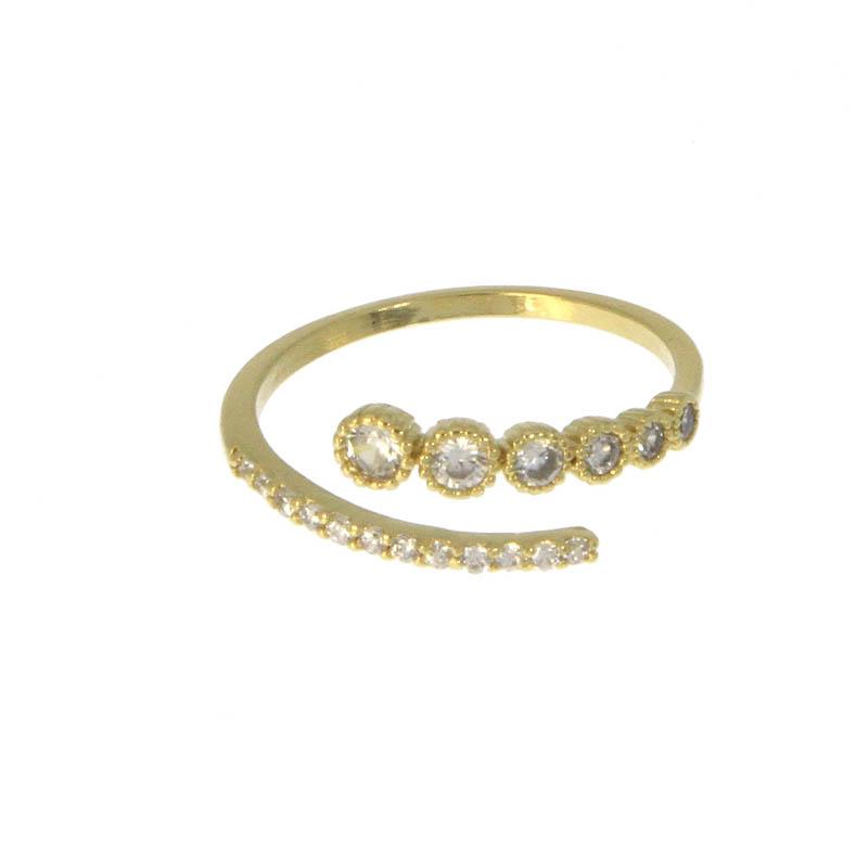 Verstellbarer Ring mit zirkonia gold