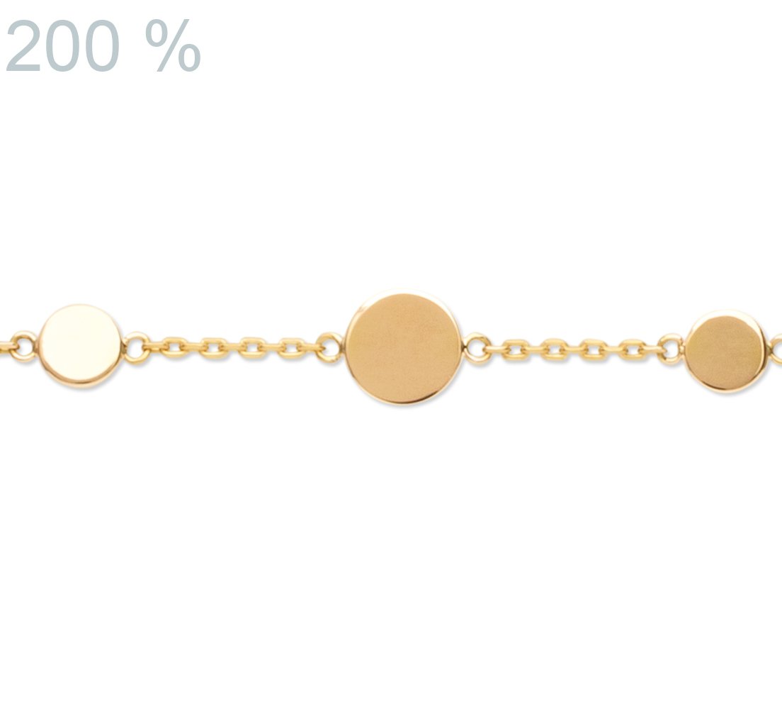 Armband mit 7 Plättchen vergoldet - Boho Armband für Damen