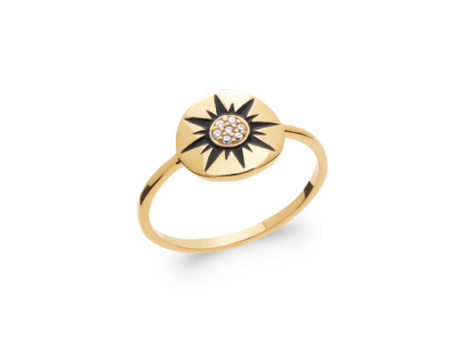 Ring mit Sonnensymbol  | 16Karat vergoldet