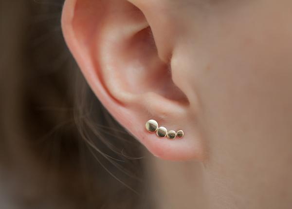 Ohrringe mit 4 kleinen Kreisen | 16Karat vergoldet