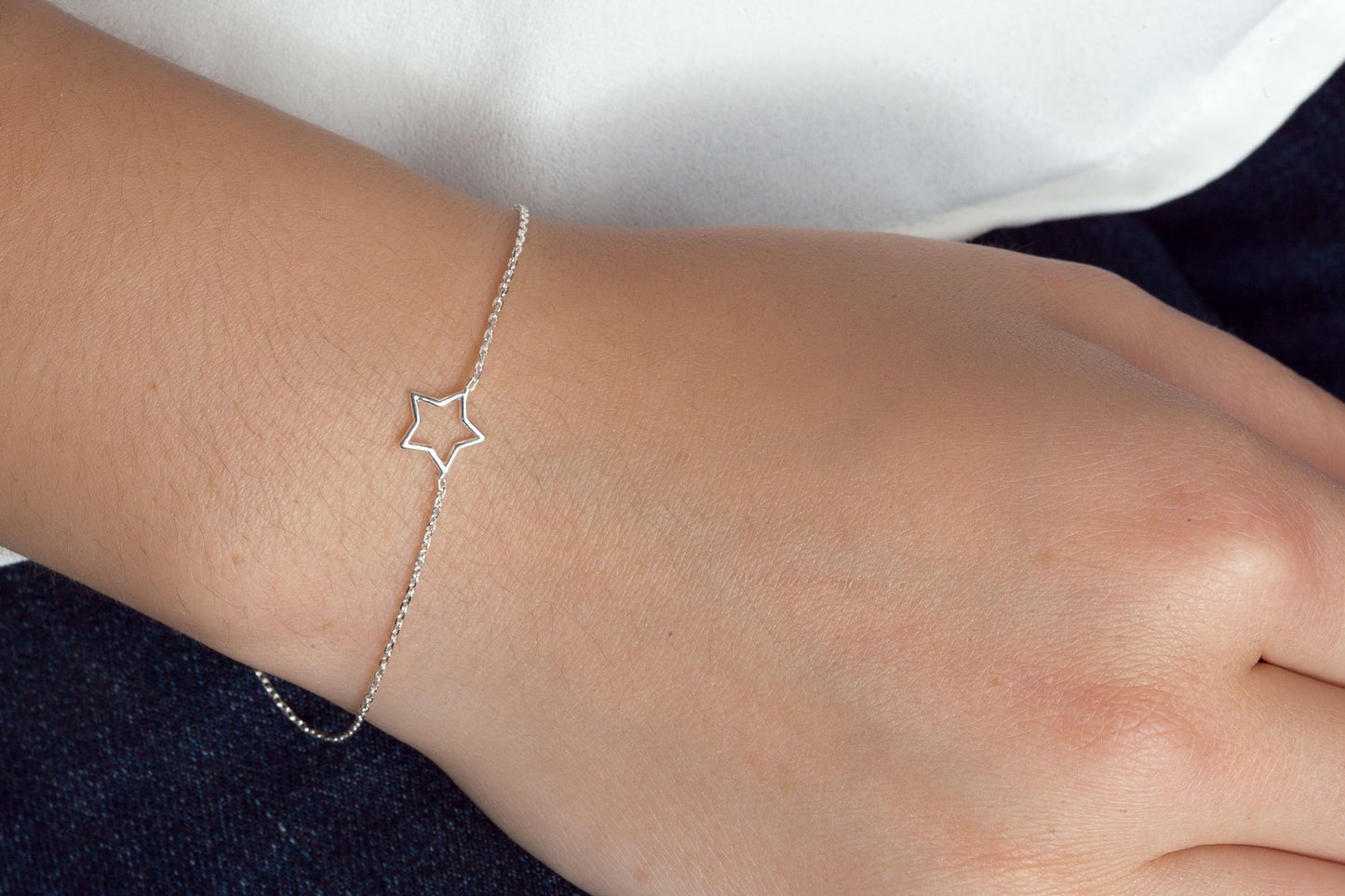 Armband mit Stern aus echtem Silber
