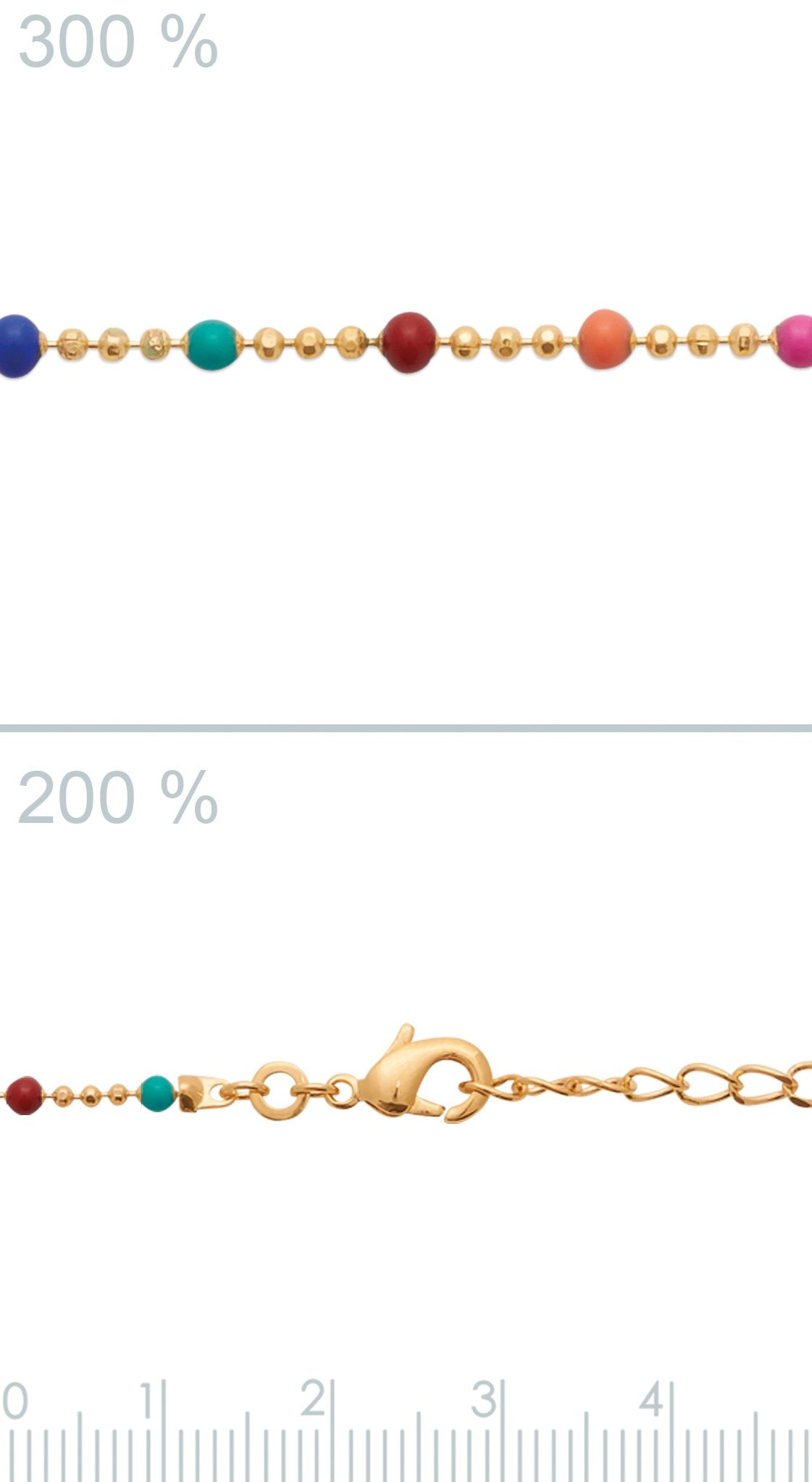 Armband mit bunten Perlen  - 16K vergoldet
