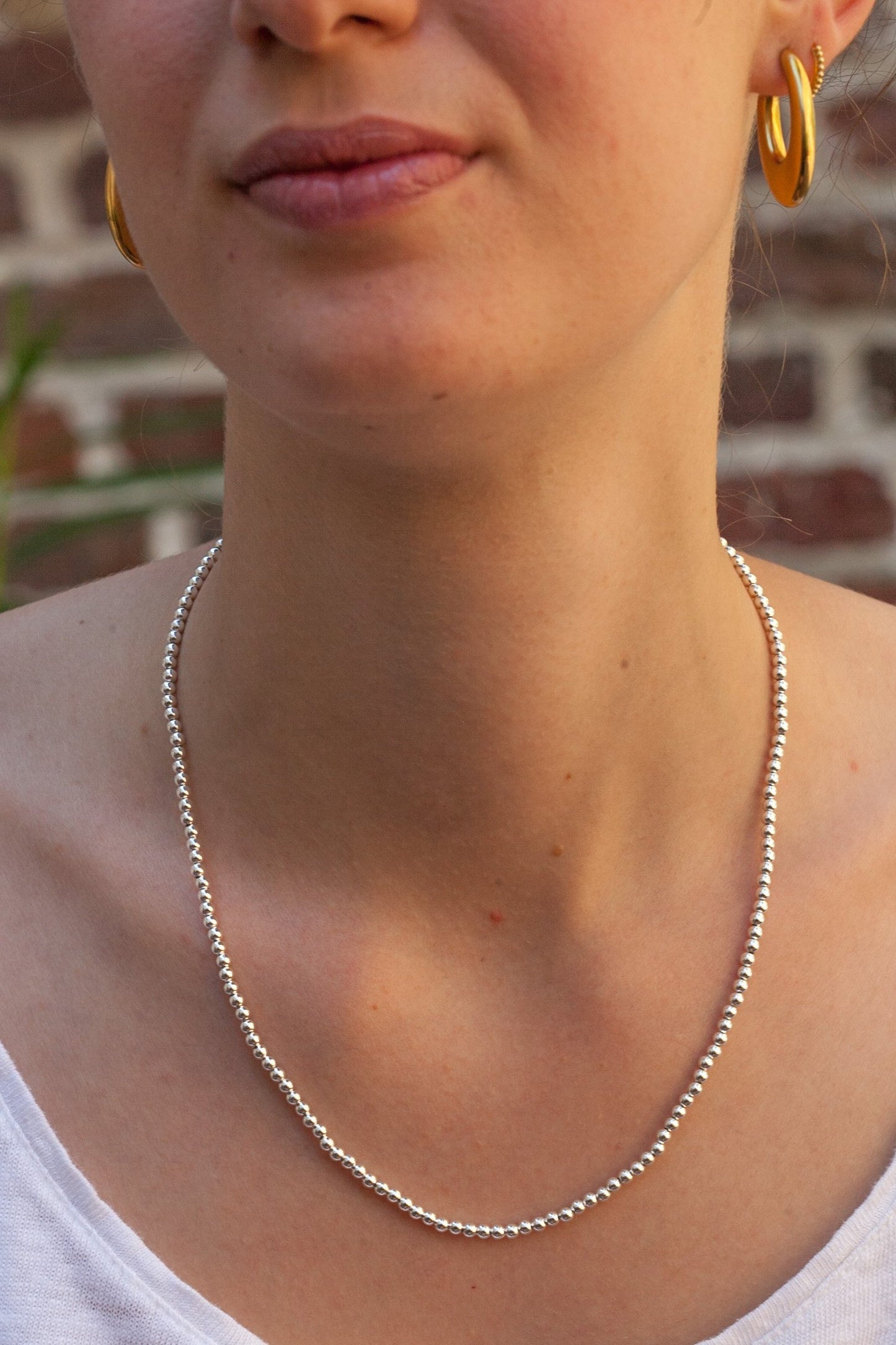 Halskette Silberperlen