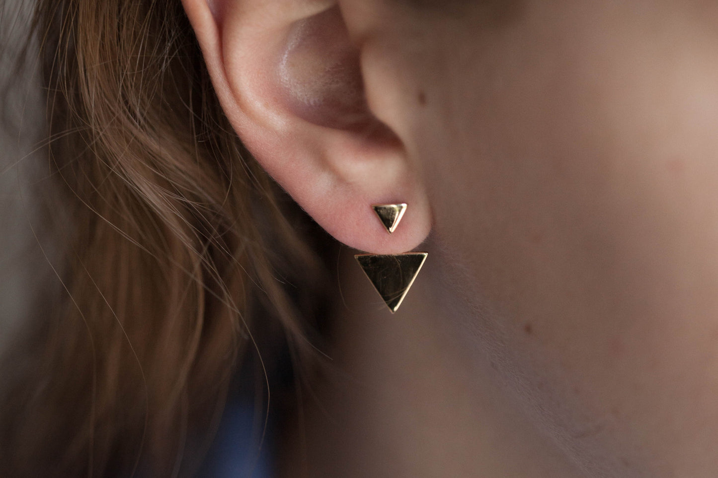 Dreieck Ohrringe - Ear Jacket | 16Karat vergoldet