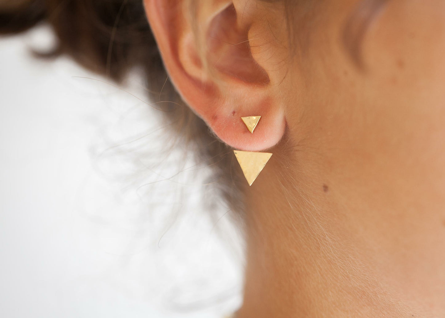 Dreieck Ohrringe - Ear Jacket 16Karat vergoldet
